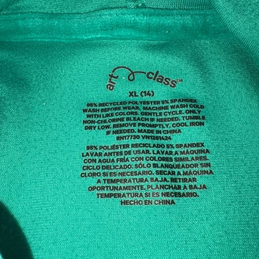 Art Class Teal Velour Zip-Up Hoodie – Girls XL (14)